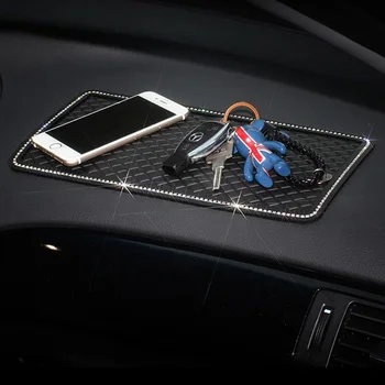 30*15cm Anti Slip Mat Krystal Rhinestone Bil Silikone Non-Slip Mat Pad Bil Klistret til GPS-Telefon, Bil Indvendigt Tilbehør