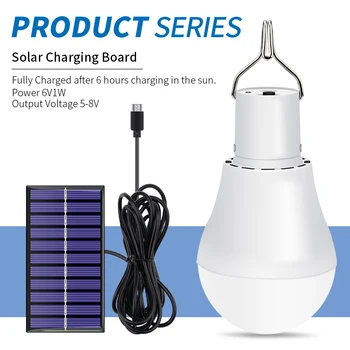 CanLing LED Solar Lampe 15W 250LM USB 5V Solenergi Lys Bærbare Udendørs Camp Telt Fiskeri Pære Med solpanel-Gratis Fragt