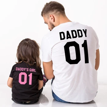 Mode Far Datter familie matchende tøj familie ser far Datter matchende tøj 01 DADDY GIRL T-Shirts Familier