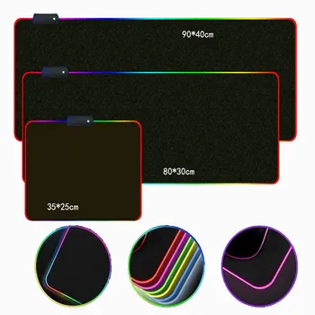 MRG Plads Gaming RGB-Mouse-Pad XXL Store Laptop Puder med Låsning af Edge LED-Baggrundsbelysning Mause Pad Tastatur Skrivebord Måtten Afspiller