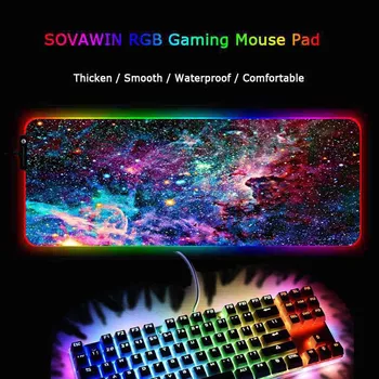 MRG Plads Gaming RGB-Mouse-Pad XXL Store Laptop Puder med Låsning af Edge LED-Baggrundsbelysning Mause Pad Tastatur Skrivebord Måtten Afspiller