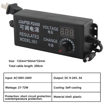 AC DC Justerbar Strømforsyning 3 V 12V 3V 24V 9V 24V Universal Strømforsyning Adapter 12Volt 2A 3A 5A Med Forordning Skærm