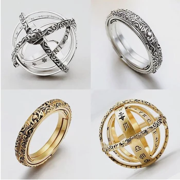 Vintage Astronomiske Verden Ring For Videnskab Smykker Anillos Finger Ringe Åben Flet Ring Bolden Ornamenter Sarte Kærlighed Ring Til Gaver