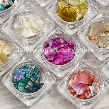 12 Farver Negle abaloneskal Fragmenter Tekstur Naturlige Havet Shell 3d Charme Nail Art Dekoration Skive DIY Beauty Salon Værktøjer