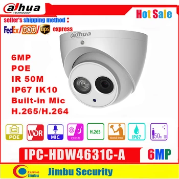 Dahua Ip-Kamera IPC-HDW4631C-EN 6MP Dome Kamera i metal krop POE Dahua 6 H. 265 Indbygget MIC IR50m IP67 IK10