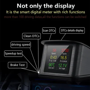 OBDSPACE P10 HUD-On-board Computer, Digital GPS OBD2 Auto Computer Speedometer temperaturmåleren Bil Tur Computer