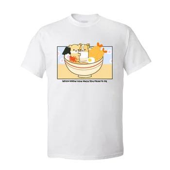 Ramen Pet T-shirt Mænd Udon og doggos Fødselsdag Toppe & t-Shirts, Korte Ærmer til Fyre, Bomuld, O-Neck T-Shirt i Gave TShirt Hot Salg