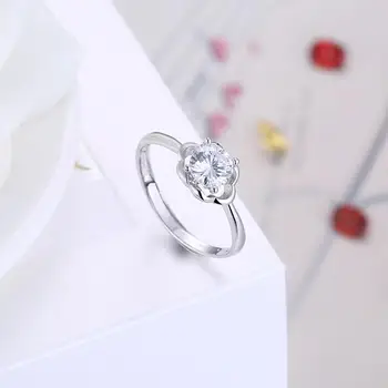 LEKANI 925 Sterling Sølv Ring For Kvinder 5A Cubic Zirconia Justerbar Kreative Geometriske Ringe Part Enkle Fine Nye Smykker