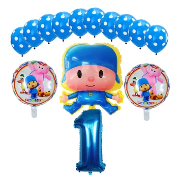 14pcs/Set Tegnefilm Pocoyo Folie Helium-Ballon, fødselsdagsfest, Baby Shower Dekoration Balloner Inflables Legetøj Dreng Gave, Fest Baloes