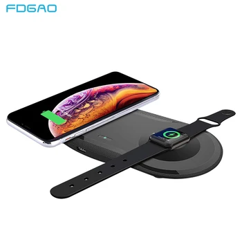 FDGAO 2 i 1 Trådløs Oplader Pad For Apple Ur 5 4 3 2 Qi Hurtig Opladning Dock Station Til iPhone 11 XS-XR-X 8 Samsung S20 S10
