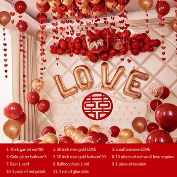 Bryllup Ægteskab Værelse Forslag Arrangement Ballon Dekoration Valentine ' s Day Romantisk Ballon Sæt Soveværelse Ballon Pakke