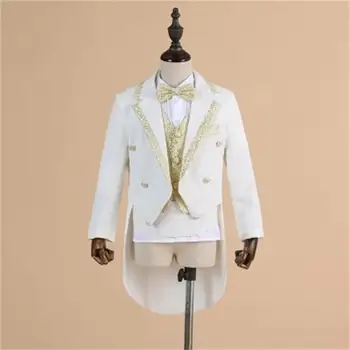 HOT høj kvalitet mode formelle dreng kostume bryllup passer til fest, dåb, Jul kjole 3T-14T baby body suit 5 sæt