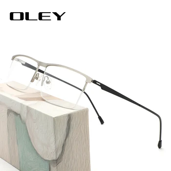 OLEY Mænd Titanium Legering Briller Frame Mode Mandlige Business Stil Ultralet Øje Nærsynethed, Langsynethed Presbyopi Briller Y7715