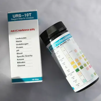 2019 Nye 100 Strimler URS-10T Urinanalyse Reagens Strimler 10 Parametre Urin Test Strip Leukocytter, Nitrit Urobilinogen Protein pH