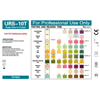 2019 Nye 100 Strimler URS-10T Urinanalyse Reagens Strimler 10 Parametre Urin Test Strip Leukocytter, Nitrit Urobilinogen Protein pH