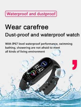 NYE M5 Smart Armbånd puls, Blodtryk Sundhed Vandtæt Smart Ur Band 5 Bluetooth-Ur Armbånd Fitness Tracker