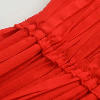 2019 Sommeren sexy V hals mini kjole kvinder boho elegante butterfly ærmer og elastik i taljen plisserede chik for En linje røde kjoler vestidos