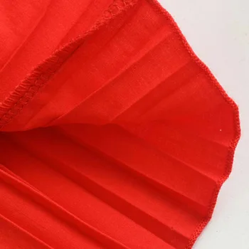 2019 Sommeren sexy V hals mini kjole kvinder boho elegante butterfly ærmer og elastik i taljen plisserede chik for En linje røde kjoler vestidos