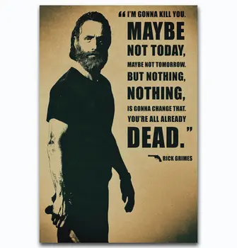Hot Nye The Walking Dead Rick Grimes-Silke Kunst Plakat Wall Sticker Gave Dekoration