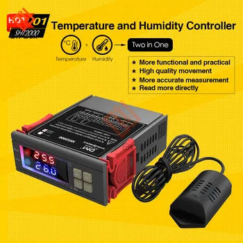 SHT2000 Termostat Temperatur, Fugtighed Kontrol Termometer Hygrometer Humidista Controller AC 110V 85-230V 10A Digital Display
