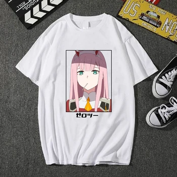 Darling i Franxx Animationsfilm Harajuku Nul TO Pige Print T-Shirt Mænd/kvinder Toppe Løs Sommer Kort ærme Smarte Mandlige T-shirt