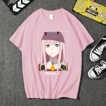 Darling i Franxx Animationsfilm Harajuku Nul TO Pige Print T-Shirt Mænd/kvinder Toppe Løs Sommer Kort ærme Smarte Mandlige T-shirt
