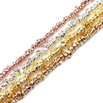 YHBZRET Guld sølv Naturlige Sten Hæmatit uregelmæssige grav 4~10mm Løs Spacer perler til smykkefremstilling-armbånd, Halskæde DIY