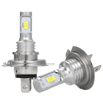 Muxall LED CSP Mini H7 Turbo Lamper Til Biler Forlygte Pærer H4 H8 H11 PSX26W Tåge Lys HB3 9005 HB4 Ice Blue 6500K Auto 12V