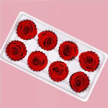 8stk/Box 4-5cm DIY Naturligt Konserveret Blomster Udødelige Steg Hovedet Tørret Rose Bryllup Indretning Fødselsdag Gaver til mors Dag