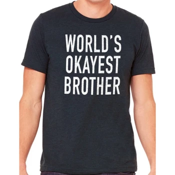 Showtly Verdens Okayest Brother-Herre T-Shirt Store Bror Gift Mand Tee Toppe Fædre Dag til Stede Cool Funny Korte Ærmer