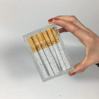 Akryl Bling Cigaret Sag Lomme Max Glitter Gennemsigtig Cigaret Arrangør Ryger Box Bærbare Kortholderen