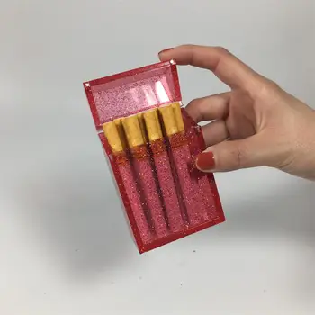Akryl Bling Cigaret Sag Lomme Max Glitter Gennemsigtig Cigaret Arrangør Ryger Box Bærbare Kortholderen