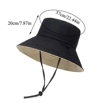 Solid Åndbar, Vindtæt Fiskeren Hat til Stranden Dobbelt-sidet fælles Landbrugspolitik Solen Potection Justerbar snøre Hat Klassiske Anti-UV Hat