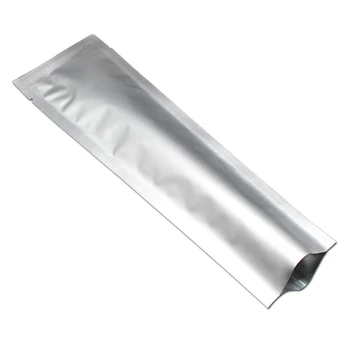 Lange Størrelse Ren Aluminium Folie Heat Seal Åben Top Vakuum Pakke Taske Mad, Snacks, Nødder Opbevaring Børste Købmand Emballage Pose Pose