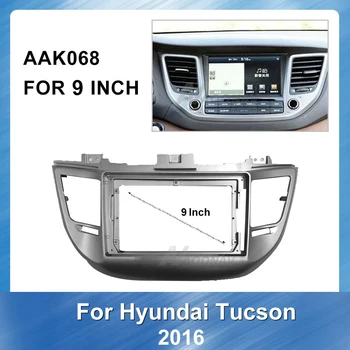 9 TOMMER 2din Car Fascia Trim-Kit Til HYUNDAI Tucson 2016 Panel Dashboard ABS Plast Installation Bil Radio Fascia Ramme