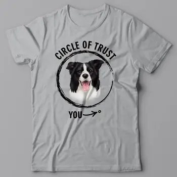 2019 Mode Korte Ærmer Sort T-Shirt, Bomuld, Circle of Trust - Border Collie Racen, Gave til Hunden Elsker kortærmet Skjorte