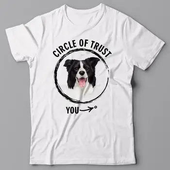 2019 Mode Korte Ærmer Sort T-Shirt, Bomuld, Circle of Trust - Border Collie Racen, Gave til Hunden Elsker kortærmet Skjorte