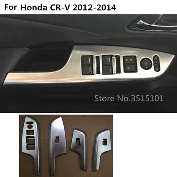 For Honda CRV CR-V 2012 2013 2016 Bil ABS Chrome Dør Vindue Glas Panel, Armlæn Lift-Kontakten Knappen Beskær Ramme 4stk