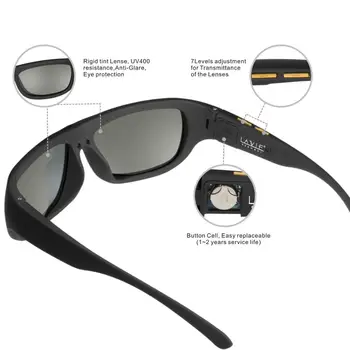 2020 Oprindelige Design Magic LCD-Solbriller Mænd Polariserede solbriller Justerbar Transmittans Mørket Flydende Krystal Linser