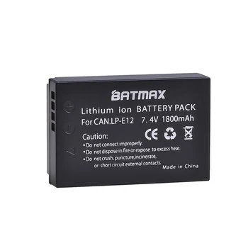 Batmax 3STK 1800mAh LP-E12 LP-E12 LPE12 Kamera Batteri Batería til Canon EOS EOS M M10 EOS Rebel SL1 EOS 100D M100-Kameraer