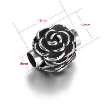 Rustfrit Stål Magnetisk Lås Blomst Hul 5mm lædersnøre Spænder Magnet Spænde DIY Armbånd Smykker at Gøre Lukning Komponenter