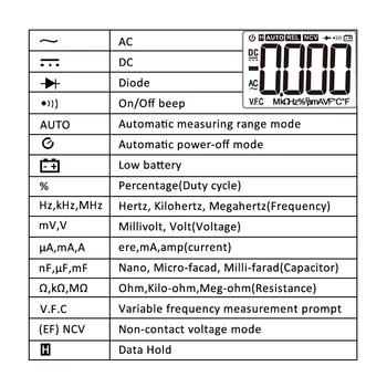 Sand-RMS NCV Digital Multimeter 6000 tæller Elektriker Tester Auto Spænder AC/DC Spænding Meter Multimetro Digital