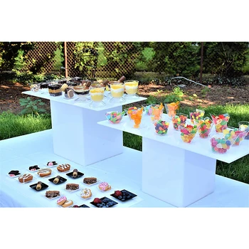 Kampagne - Fest, Bryllup Forsyninger, Engangs Plastic Service, 100*42mm Klart Mini Wave Dessert Tallerken, 12/Pack