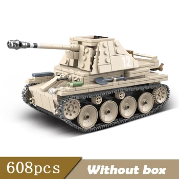 608Pcs Militære Tunge tyske kampvogne byggesten Technic Tank Mursten WW2 Hær Soldat DIY Legetøj Gaver Til Børn