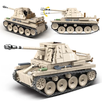 608Pcs Militære Tunge tyske kampvogne byggesten Technic Tank Mursten WW2 Hær Soldat DIY Legetøj Gaver Til Børn