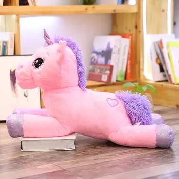 Giant Size 110cm Unicorn Plys Legetøj Bløde Fyld Rainbow Unicorn Dukke Dyr Hest Toy Høj Kvalitet Gaver til Børn Piger