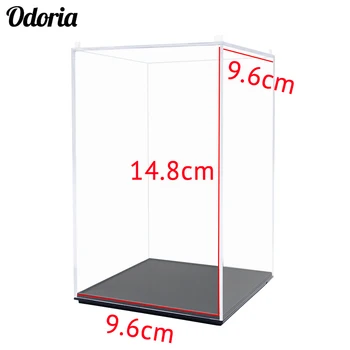 Odoria Akryl Display Sag/Box (9.6x9.6x14.8 cm) Plexiglas Støvtæt Udstillingsvindue For Handling Figur Modeller Pop Samleobjekter