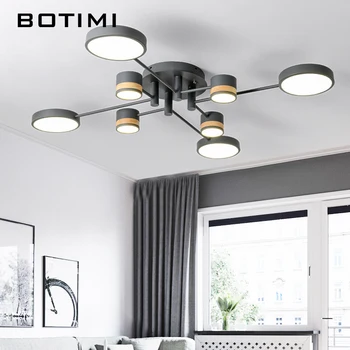 BOTIMI Home Decor LED-loftsbelysning Til Stue Runde Metal Loft Lamper Overflade Monteret Spise Glansmetalpræparater Soveværelse armaturer