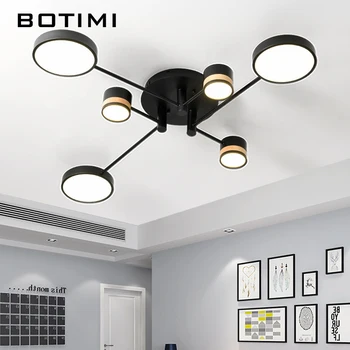 BOTIMI Home Decor LED-loftsbelysning Til Stue Runde Metal Loft Lamper Overflade Monteret Spise Glansmetalpræparater Soveværelse armaturer