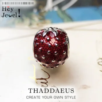 Perler Jordbær, Sølv Forgyldt Charm Armbånd Passer Europa Halskæde Europæiske DIY Bijoux Smykker Accessorie Gave Til Kvinder